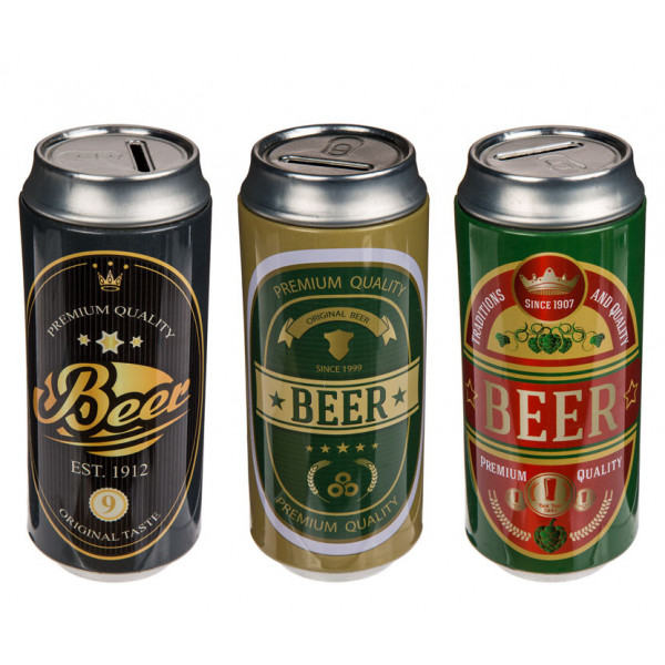 Metall-Sparschwein „Bierdose“