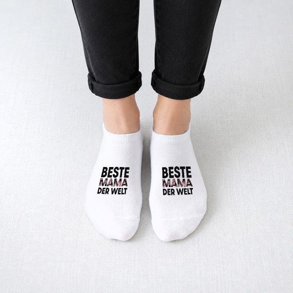 Damen-Kurzsocken "Beste Mama der Welt"
