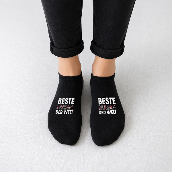 Damen-Kurzsocken "Beste Mama der Welt"
