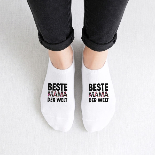 Damen-Kurzsocken "Beste Mama der Welt"