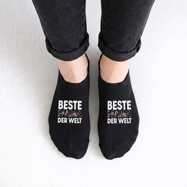 Damen-Kurzsocken "Beste Mama der Welt"