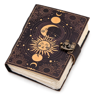 Leder-Notizbuch „Sonne und Mond“