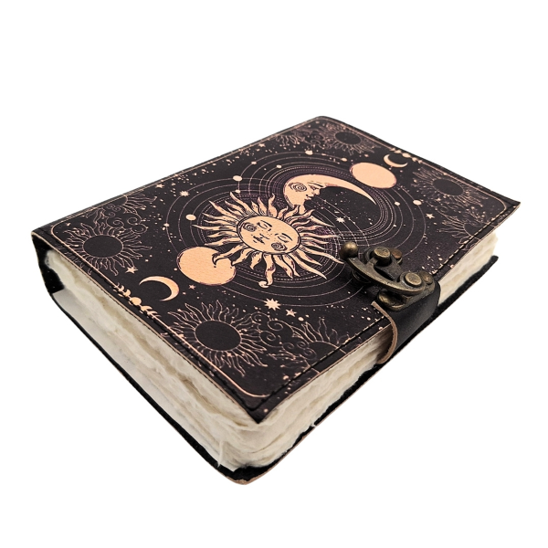Leder-Notizbuch „Sonne und Mond“