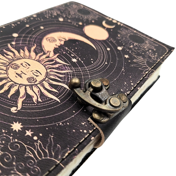 Leder-Notizbuch „Sonne und Mond“