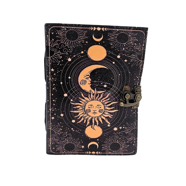 Leder-Notizbuch „Sonne und Mond“