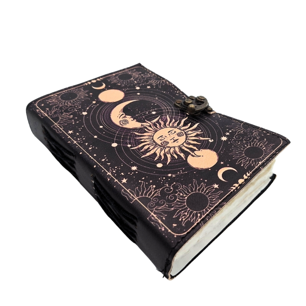 Leder-Notizbuch „Sonne und Mond“