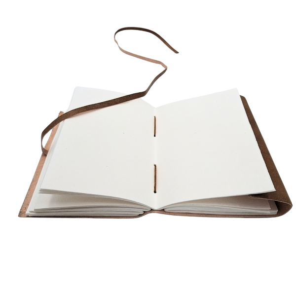Leder-Notizbuch "The journey begins here"