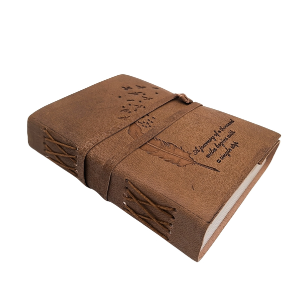 Leder-Notizbuch "The journey begins here"