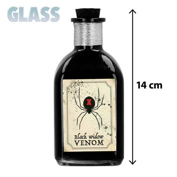 Glasflasche "Gift der Schwarzen Witwe"