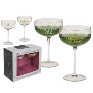 Cocktailgläser-Set "Cocktail King & Queen"