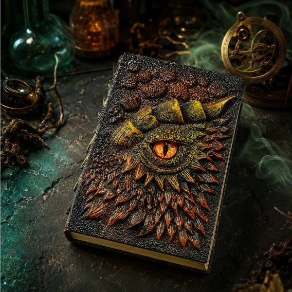 Notizbuch mit 3D-Drachenauge „The Dark Book“
