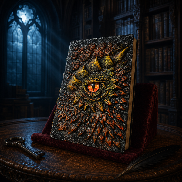 Notizbuch mit 3D-Drachenauge „The Dark Book“