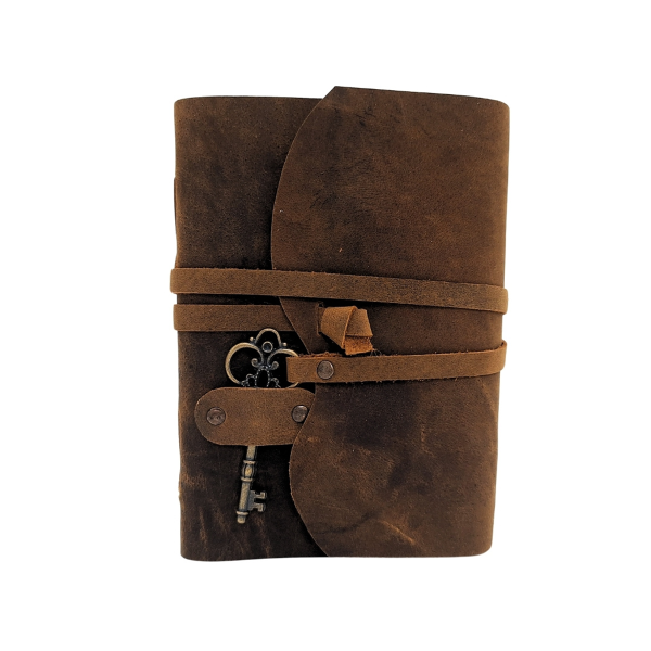 Leder-Notizbuch im Vintage-Stil mit Schlüssel