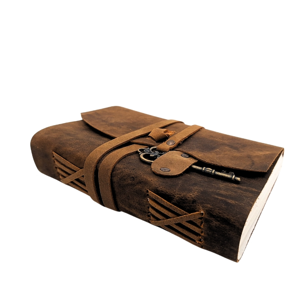 Leder-Notizbuch im Vintage-Stil mit Schlüssel