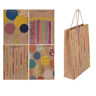 Geschenktüte aus Papier „Balloons and Candles“ (34,5 x 25 x 8,5 cm)