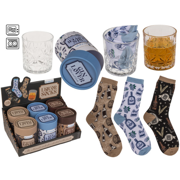 Geschenkset "Drinks" (Glas + Socken)