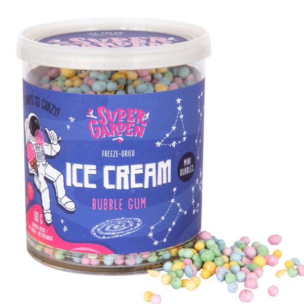 SUPER GARDEN gefriergetrocknete Mini-Eiskugeln mit Kaugummigeschmack, 60g