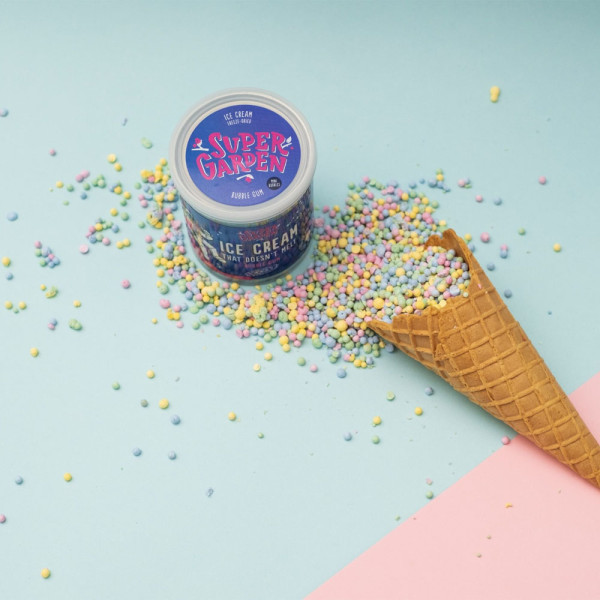 SUPER GARDEN gefriergetrocknete Mini-Eiskugeln mit Kaugummigeschmack, 60g