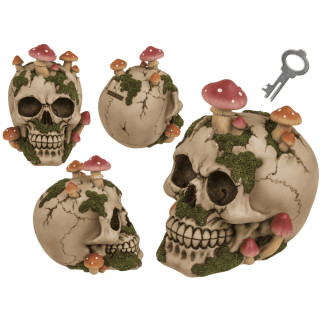 Spardose „Mushroom“ in Form eines Totenkopfes