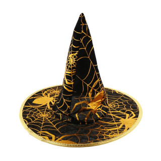 Hexenhut mit goldenem Spinnennetz