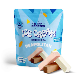 STAR CANDIES gefriergetrocknetes Eis NEAPOLITANER (Vanille, Schokolade, Erdbeere), 16 g