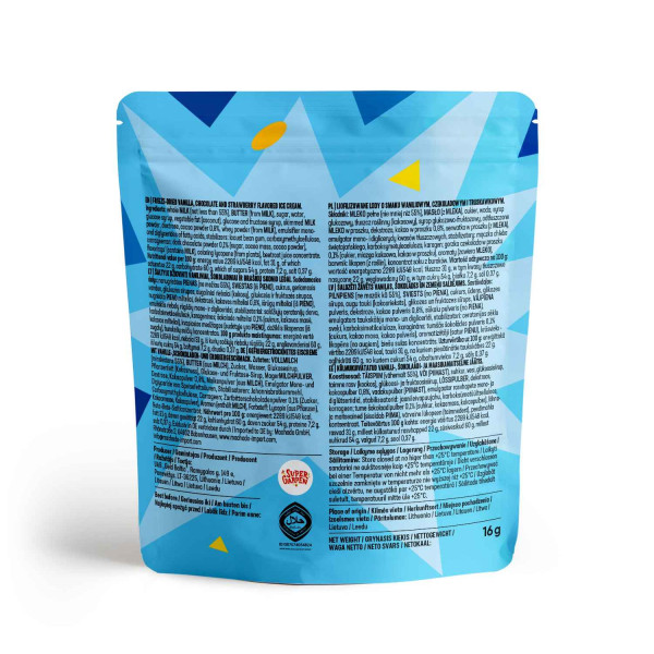 STAR CANDIES gefriergetrocknetes Eis NEAPOLITANER (Vanille, Schokolade, Erdbeere), 16 g STAR CANDIES gefriergetrocknetes Eis NEAPOLITANER (Vanille, Schokolade, Erdbeere), 16 g