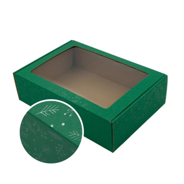Grüne Weihnachtsgeschenkbox, 305x215x85mm