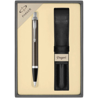 PARKER Kugelschreiber „IM Gun Metal“ mit Etui und Geschenkbox