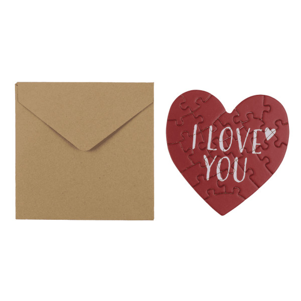 Herzförmige Karte - Puzzle „Liebe“ Herzförmige Karte - Puzzle „Liebe“