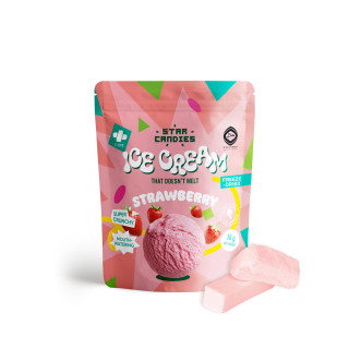 STAR CANDIES Gefriergetrocknete Erdbeer-Eiscreme, 16g