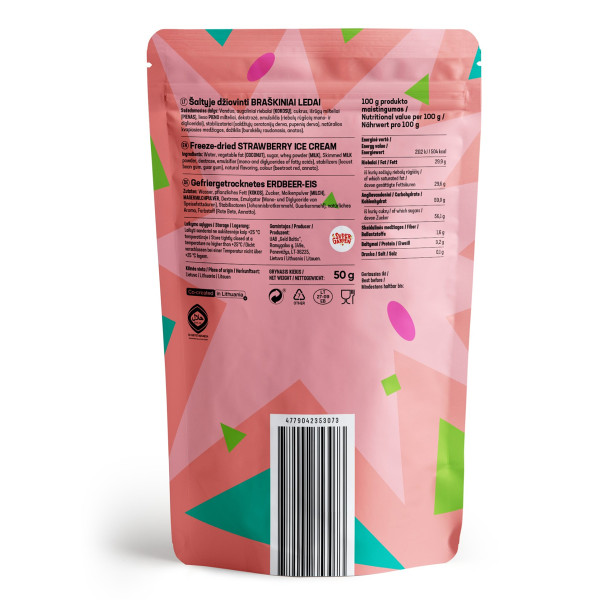 STAR CANDIES Gefriergetrocknete Erdbeer-Eiscreme, 50g