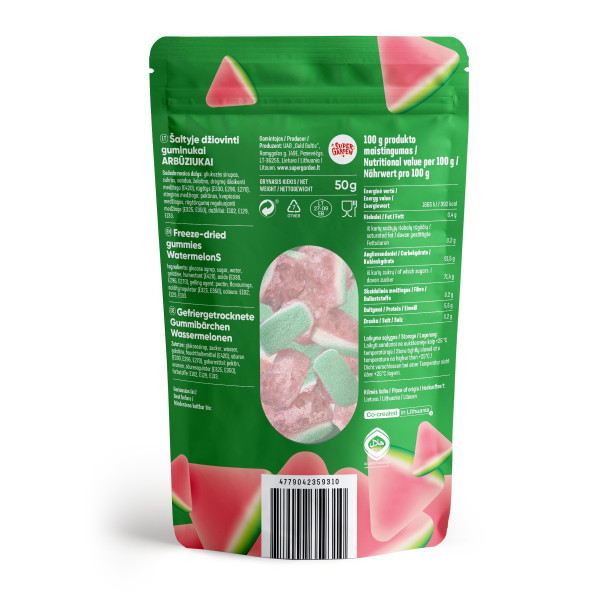 STAR CANDIES Gefriergetrocknete Gummies „Wassermelonen“, 50g STAR CANDIES Gefriergetrocknete Gummies „Wassermelonen“, 50g