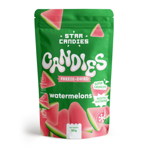 STAR CANDIES Gefriergetrocknete Gummies „Wassermelonen“, 50g STAR CANDIES Gefriergetrocknete Gummies „Wassermelonen“, 50g