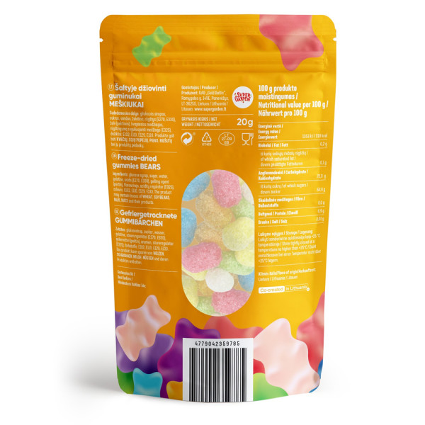 STAR CANDIES Gefriergetrocknete Gummies „Bären“, 20g STAR CANDIES Gefriergetrocknete Gummies „Bären“, 20g