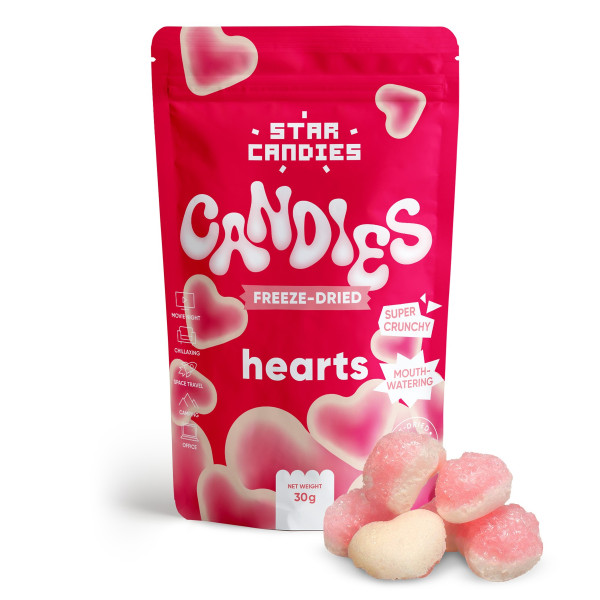 STAR CANDIES Gefriergetrocknete Gummies „Herzen“, 30g STAR CANDIES Gefriergetrocknete Gummies „Herzen“, 30g
