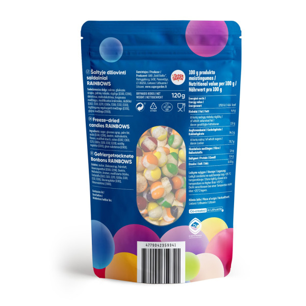 STAR CANDIES Gefriergetrocknete Bonbons „Regenbögen“, 120g STAR CANDIES Gefriergetrocknete Bonbons „Regenbögen“, 120g