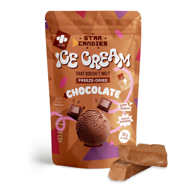 STAR CANDIES Gefriergetrocknetes Schokoladeneis, 50g