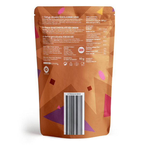 STAR CANDIES Gefriergetrocknetes Schokoladeneis, 50g