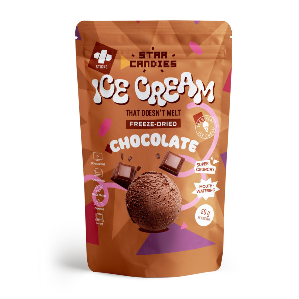 STAR CANDIES Gefriergetrocknetes Schokoladeneis, 50g