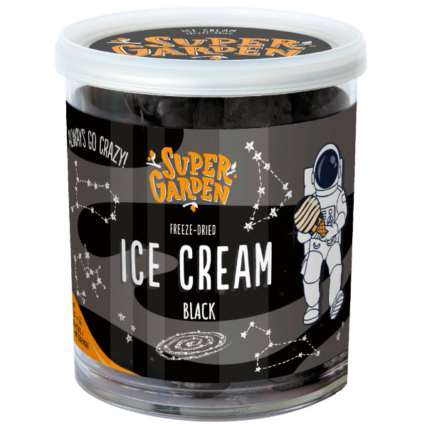 SUPER GARDEN Gefriergetrocknetes schwarzes Vanilleeis, 35g SUPER GARDEN Gefriergetrocknetes schwarzes Vanilleeis, 35g