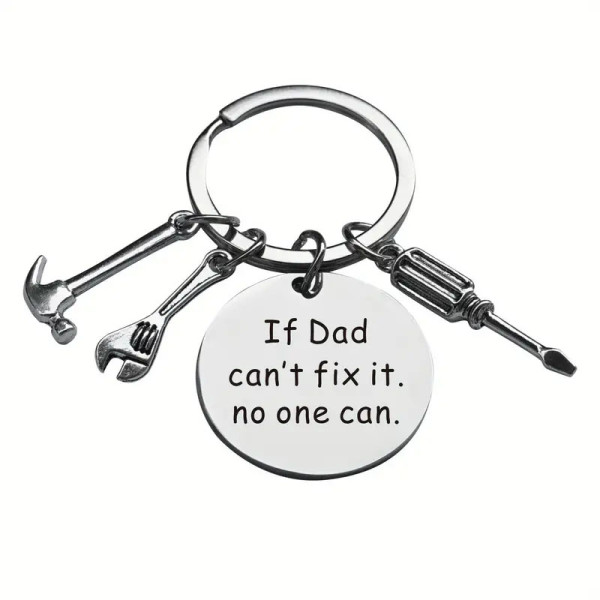 Metall-Schlüsselanhänger „Wenn Papa es nicht reparieren kann, kann es niemand“ Metall-Schlüsselanhänger „Wenn Papa es nicht reparieren kann, kann es niemand“