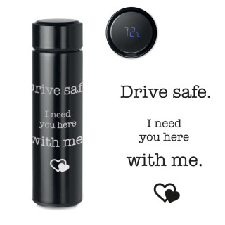 Isolierflasche mit Thermometer "Drive safe"(500ml)