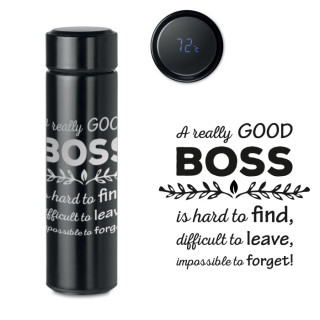 Isolierflasche mit Thermometer „Richtig gut BOSS“ (500ml)