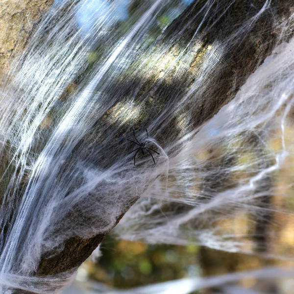 XXL Spinnennetz mit 25 Spinnen (weiß) (500g) XXL Spinnennetz mit 25 Spinnen (weiß) (500g)