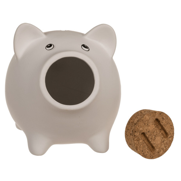 Sparschwein mit Korken in der Nase Sparschwein mit Korken in der Nase