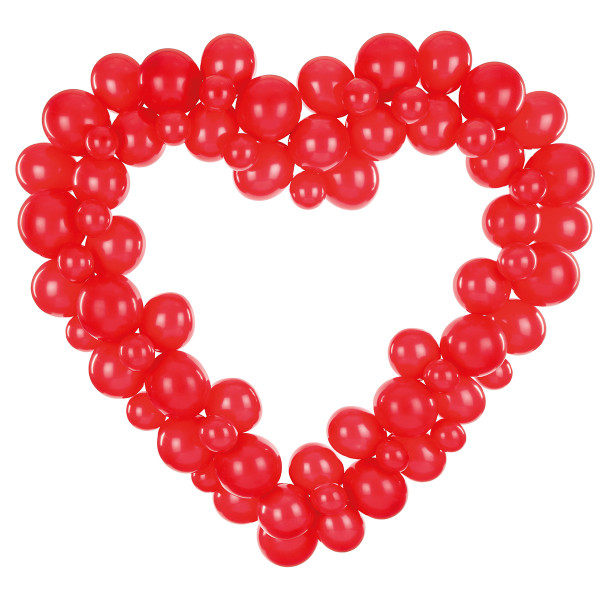 Ballongirlande „Rotes Herz“ (68 Stück, 160cm) Ballongirlande „Rotes Herz“ (68 Stück, 160cm)
