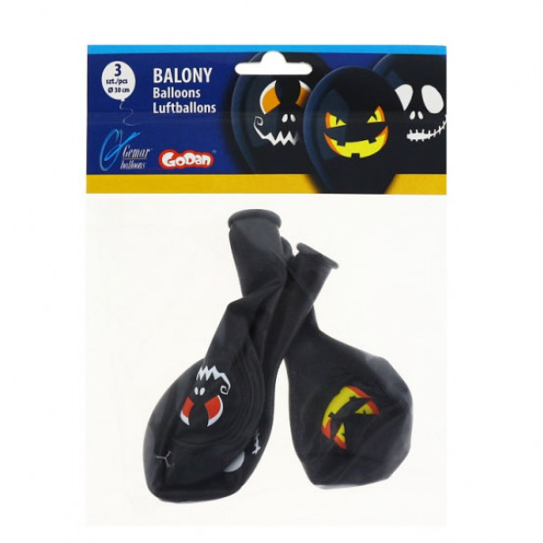 Premium-Luftballons "Halloween Gesichter" (3 Stk.) Premium-Luftballons "Halloween Gesichter" (3 Stk.)