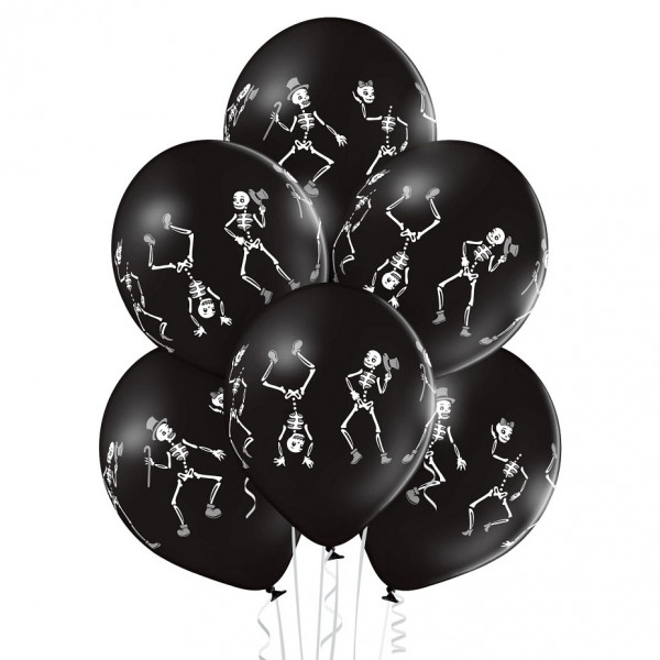 Premium-Luftballons "Tanzende Skelette" (6 Stk.)