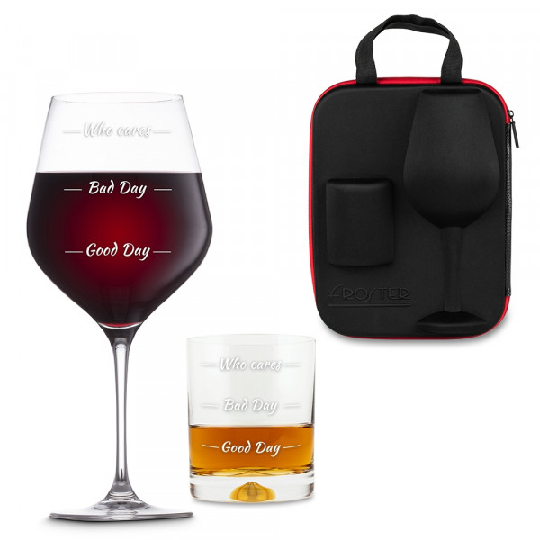 Wein- und Whiskeygläser-Set „Who Cares“