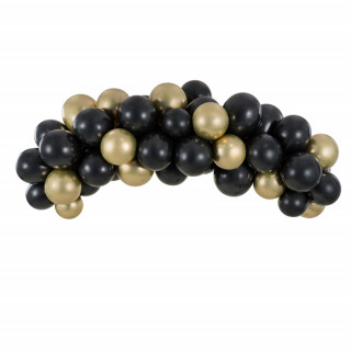 Luftballongirlande "Schwarz und Gold" (60 Stk., 200cm)